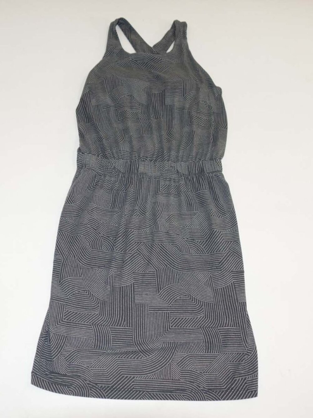 Prana Women's Kamen Active High Neck Dress Small Gray Above Knee Stretch S